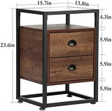 2 - Drawer Modern End Table Side Table - The Linen House