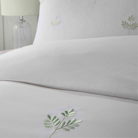 Embroidery Fern Leaf Bedsheet