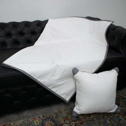 Sofa Throw ( White ) - The Linen House