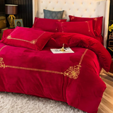 Winter Thick Coral Velvet Duvet Set