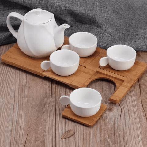 Wooden Tea Set Tray - The Linen House