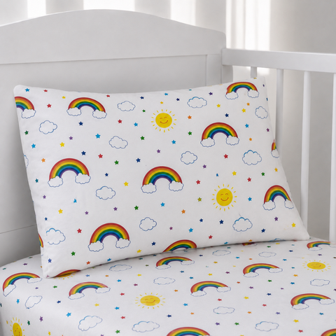 Sunshine Rainbow Baby Crib Sheet & Pillow
