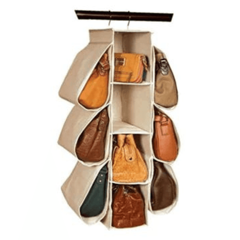 Hanging Purse Organizer (10 Compartments) Storage Bag - The Linen House