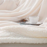 Cream Sherpa Blanket /Throw - The Linen House