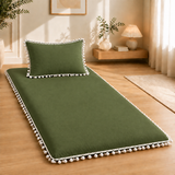 Luxury Pom Pom Lace Floor Mattress with Pillow Set