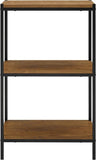 3 Tier Bookshelf Rustic Industrial Bookcase with Modern Open Shelves - The Linen House