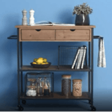 3 Tier Metal Trolley and Wood Kitchen Trolley - The Linen House