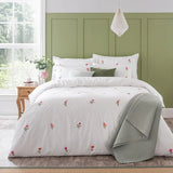 Embroidered Flower Duvet Cover Bedding Set