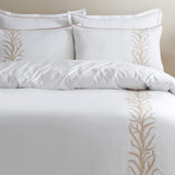 Timeless Ivory Bed Linen with Leaf Motif