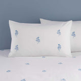 Elegant Blue Floral Embroidered Duvet Set
