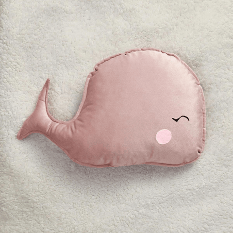 Pink Whale Baby Cushion - The Linen House