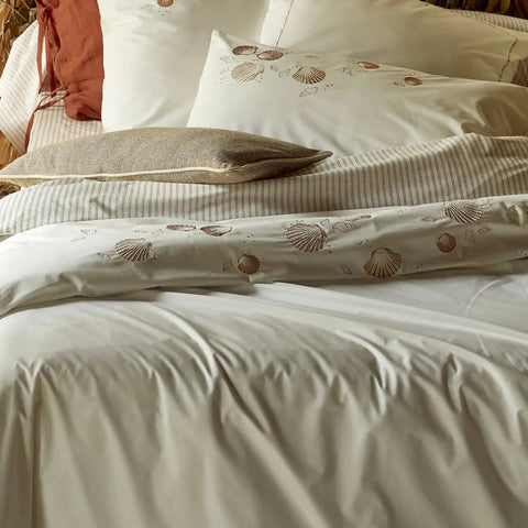 Sea Shell Embroidery Duvet Set - The Linen House