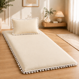 Luxury Pom Pom Lace Floor Mattress with Pillow Set