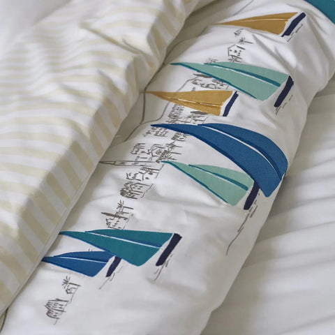 Sailboat Embroidery Duvet Set - The Linen House