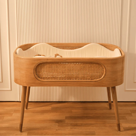 Rattan Baby Bassinet – Natural Finish
