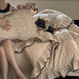 Ruffle Cotton Lace Duvet Set