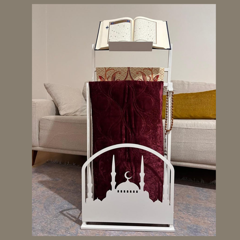 Metal Quran Stand with Mosque Design – Floor Standing Islamic Book Holder