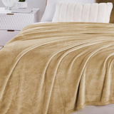 Soft Flannel Fleece Blanket in Beige