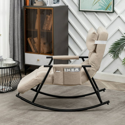 Rocking Chair Metal Lounge Chair for Living Room, Bedroom