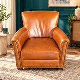 Leather Armchair with Nail heads