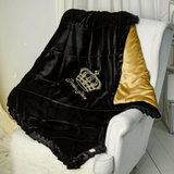 Baby Cot Set Black with Gold