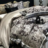 Flowers & Leaves Soft Fabric Printed Bedding Duvet Set – Cozy & Stylish