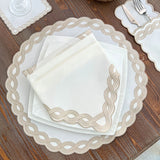 Gold Embroidered Table Mats & Napkin - The Linen House