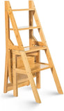 Folding Ladder Chair, Protable 4-Step Library Ladder