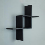 Floating Shelves Black Wall Mounted Cross Design - The Linen House