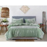 Plain Velvet Duvet Set Green