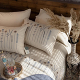 Elegant Floral & Stripe Embroidered Duvet Set – Perfect for Bedroom Décor
