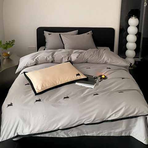 Luxury Rabbit Embroidery Duvet Set - The Linen House