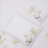 White Flowered Embroidery Duvet Set