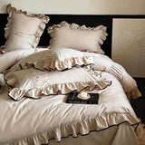 Ruffle Cotton Lace Duvet Set