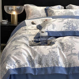 Forest Plants Leopard Printed Duvet Set