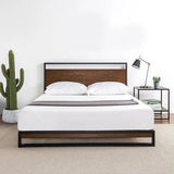 Complete Bedroom Set: Metal Bed Frame with 2 Side Tables – Stylish & Practical