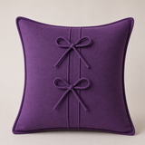 Luxury Cotton Cushion Cover with Double Bow Design