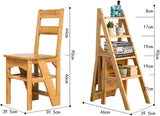 Folding Ladder Chair, Protable 4-Step Library Ladder