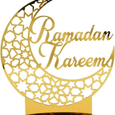 Ramadan Kareem – Golden Crescent Moon Decor
