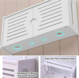 Constricted Router Wifi Double Door Wall Mounted Floating Bracket Shelve - The Linen House