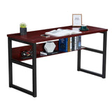 Computer Desk with Bookshelf, Modern Office Desk with Storage Shelves