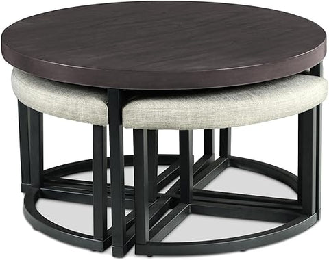 Coffee Table w/Stools, Upholstered Seating, for Living Room/Kids Room