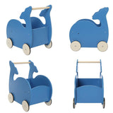 Blue Whale 2-in-1 Baby Learning Walker Wooden Strollers