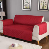 Quilted Sofa Cover ( Red ) - The Linen House