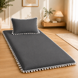 Luxury Pom Pom Lace Floor Mattress with Pillow Set
