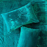 Plain Velvet Duvet Set ( Teal )