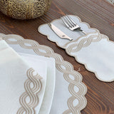 Gold Embroidered Table Mats & Napkin