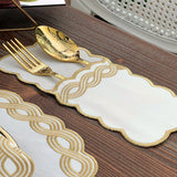 Gold Embroidered Table Mats & Napkin - The Linen House