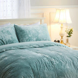 Plain Velvet Duvet Set (aqua)