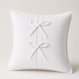 Luxury Cotton Cushion Cover with Double Bow Design